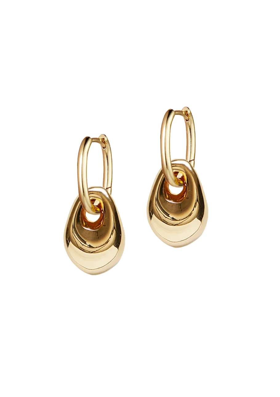 Hot Golden Pebble Earring Earrings