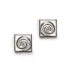 Clearance Swirly Square Earring - Silver Earrings